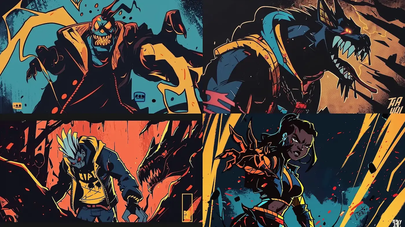 Dynamic and Bold Comic-Style Illustration with Urban Flair - Midjourney sref style
