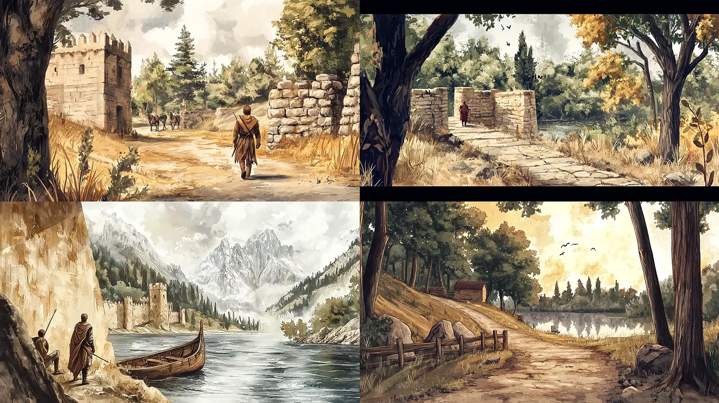 Timeless Serenity in Classic Landscape Portraiture - Midjourney sref style