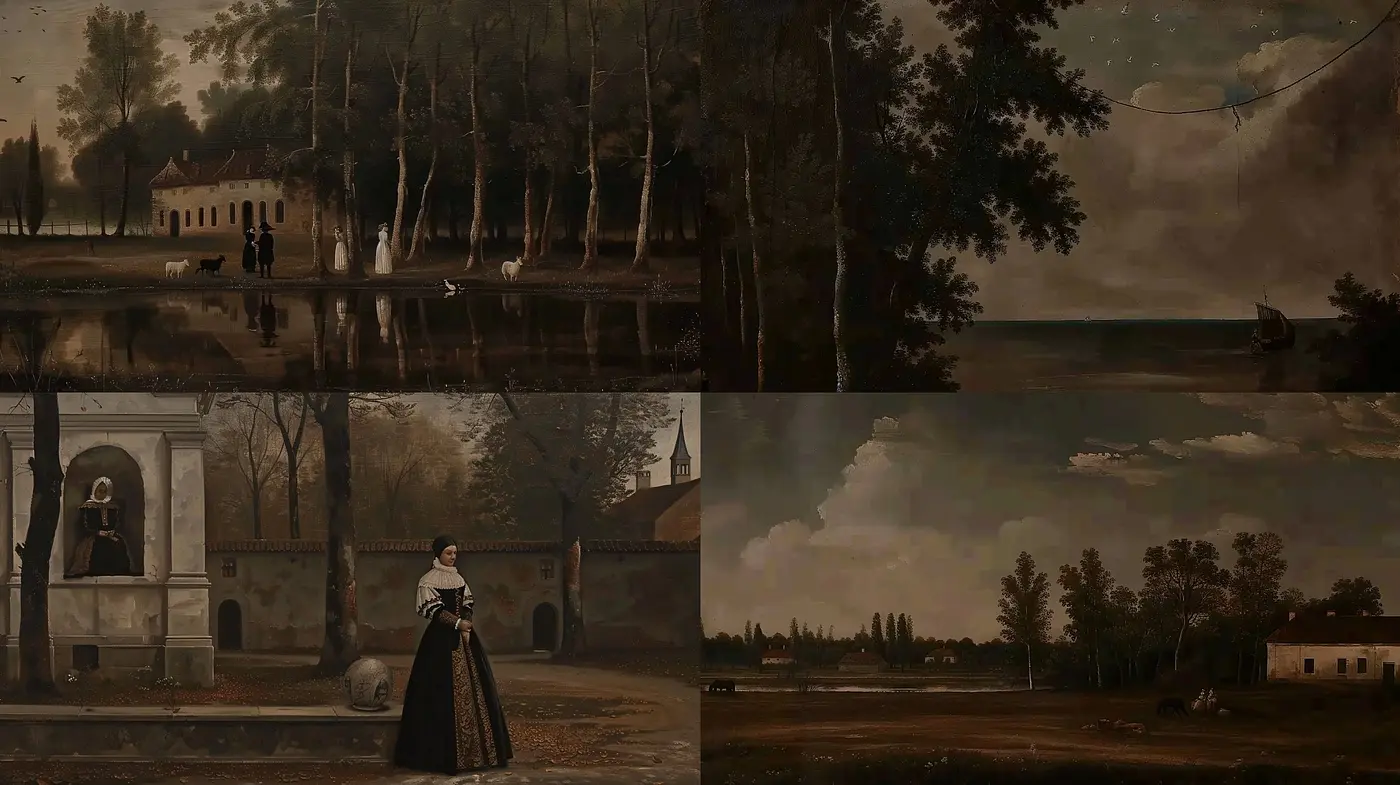 Ethereal Muted Hues and Textured Serenity: An Ode to Pastoral Calm - Midjourney sref style