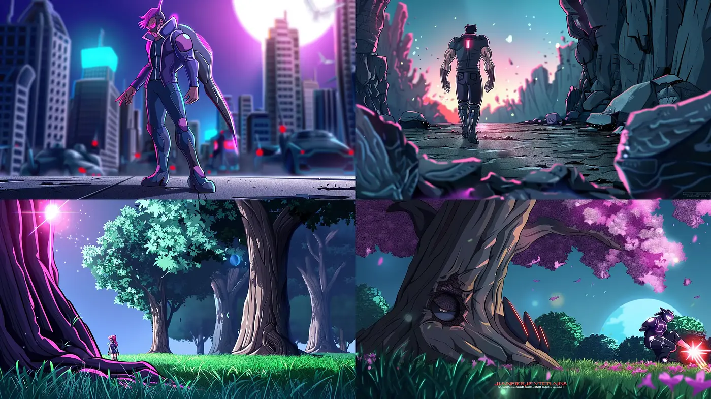Consistent Futuristic Whimsy Across Diverse Landscapes - Midjourney sref style