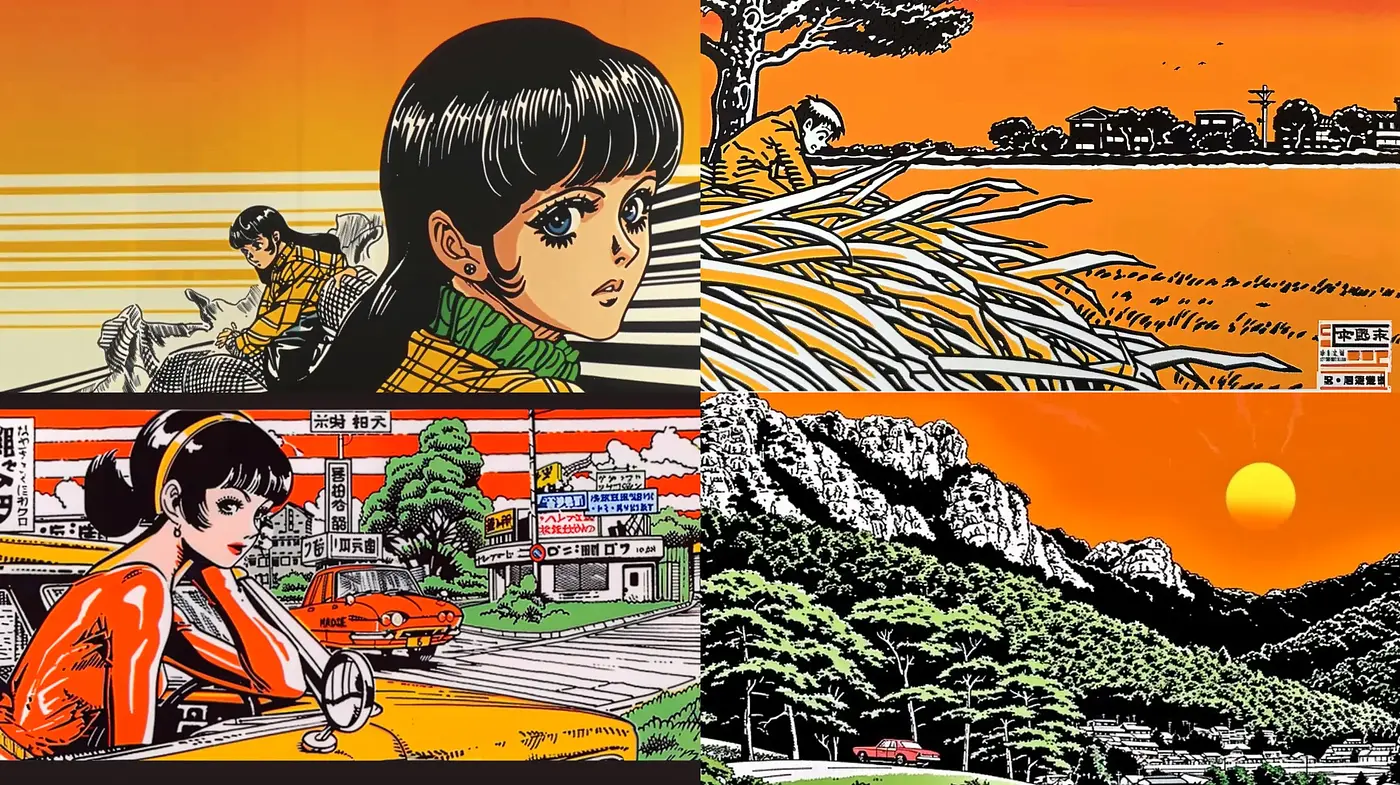 Retro Japanese Manga-Inspired Artistic Fusion - Midjourney sref style