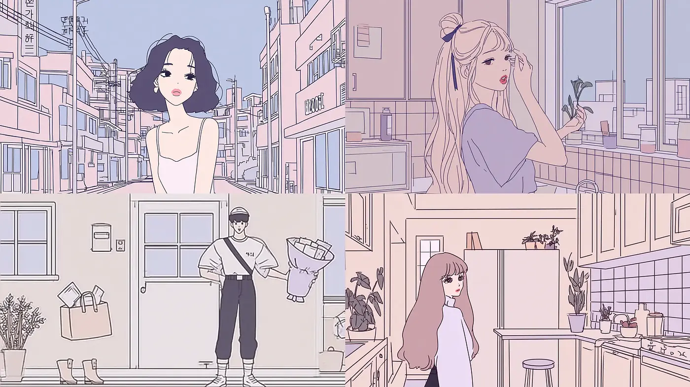 Serene and Minimalist Aesthetic with a Soft Color Palette - Midjourney sref style