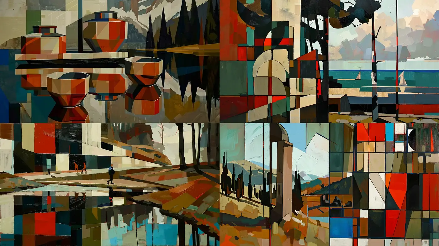 Geometric Reverberations of Cubist Inspiration - Midjourney sref style