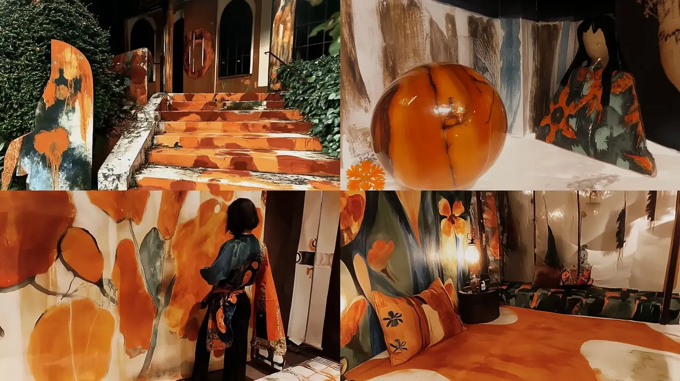 Autumnal Harmony: A Whimsical Integration of Organic Motifs and Warm Tones - Midjourney sref style