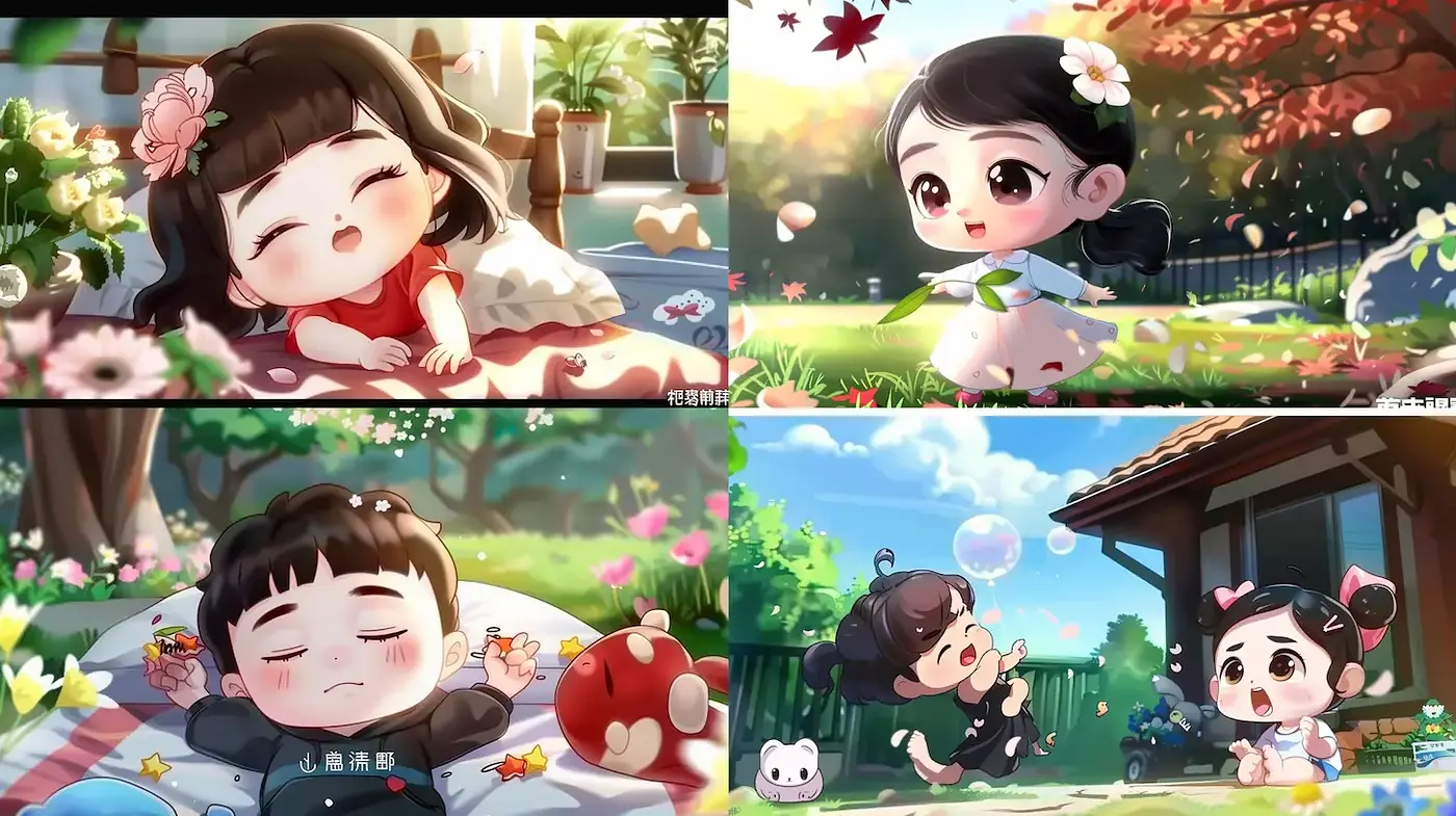 Charming and Whimsical Cartoon Aesthetic with Nature Elements - Midjourney sref style