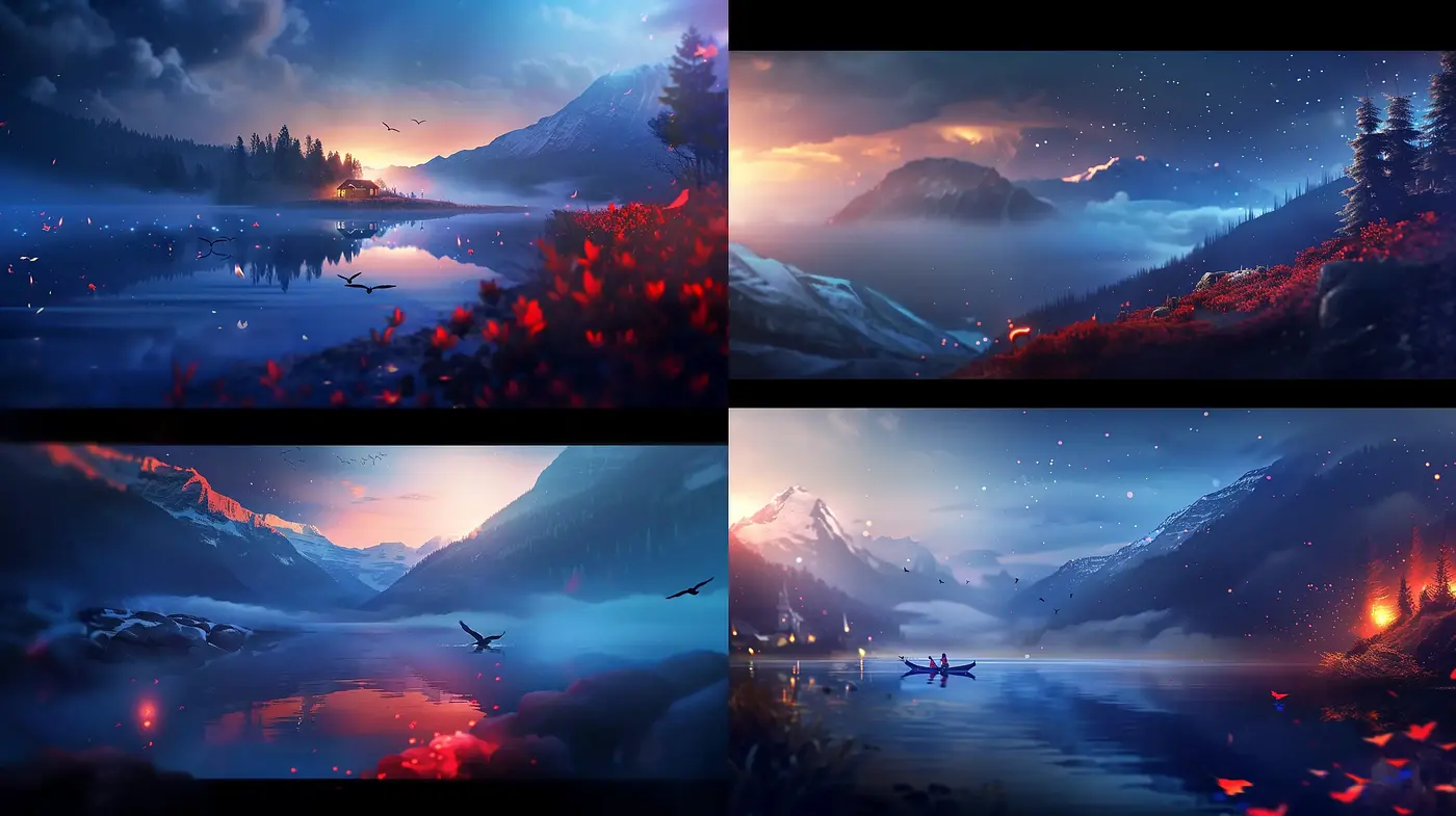 Ethereal Twilight Vistas: A Fusion of Digital Impressionism and Fantasy - Midjourney sref style