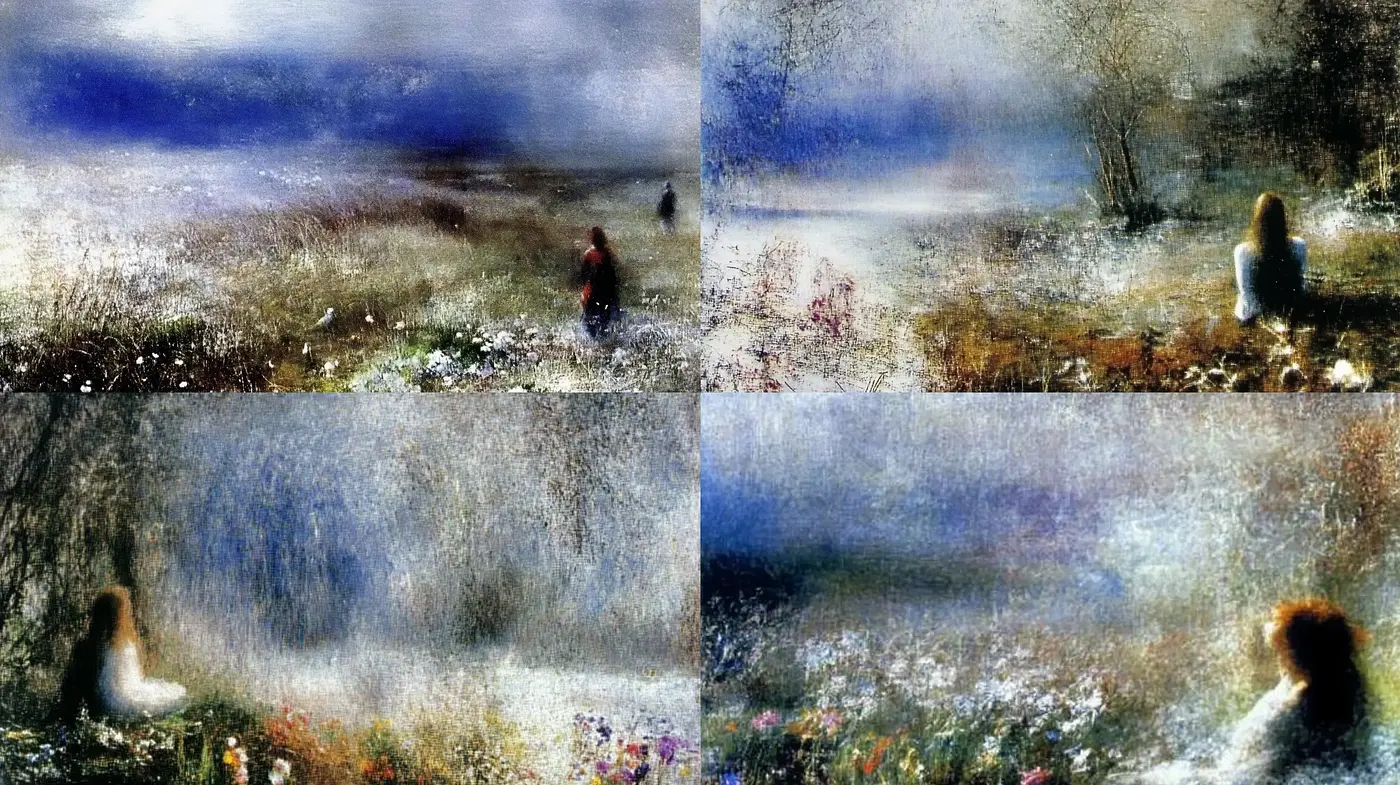 Ethereal Dreamscapes with Impressionist Undertones - Midjourney sref style