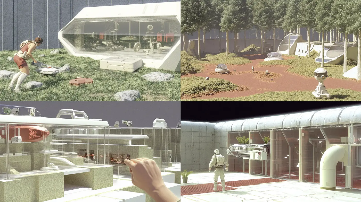 Futuristic Serenity: A Blend of Modernist Architecture and Soft Pastels - Midjourney sref style