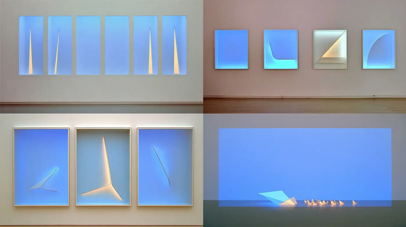 Contemporary Minimalist Art with Ethereal Light Play - Midjourney sref style