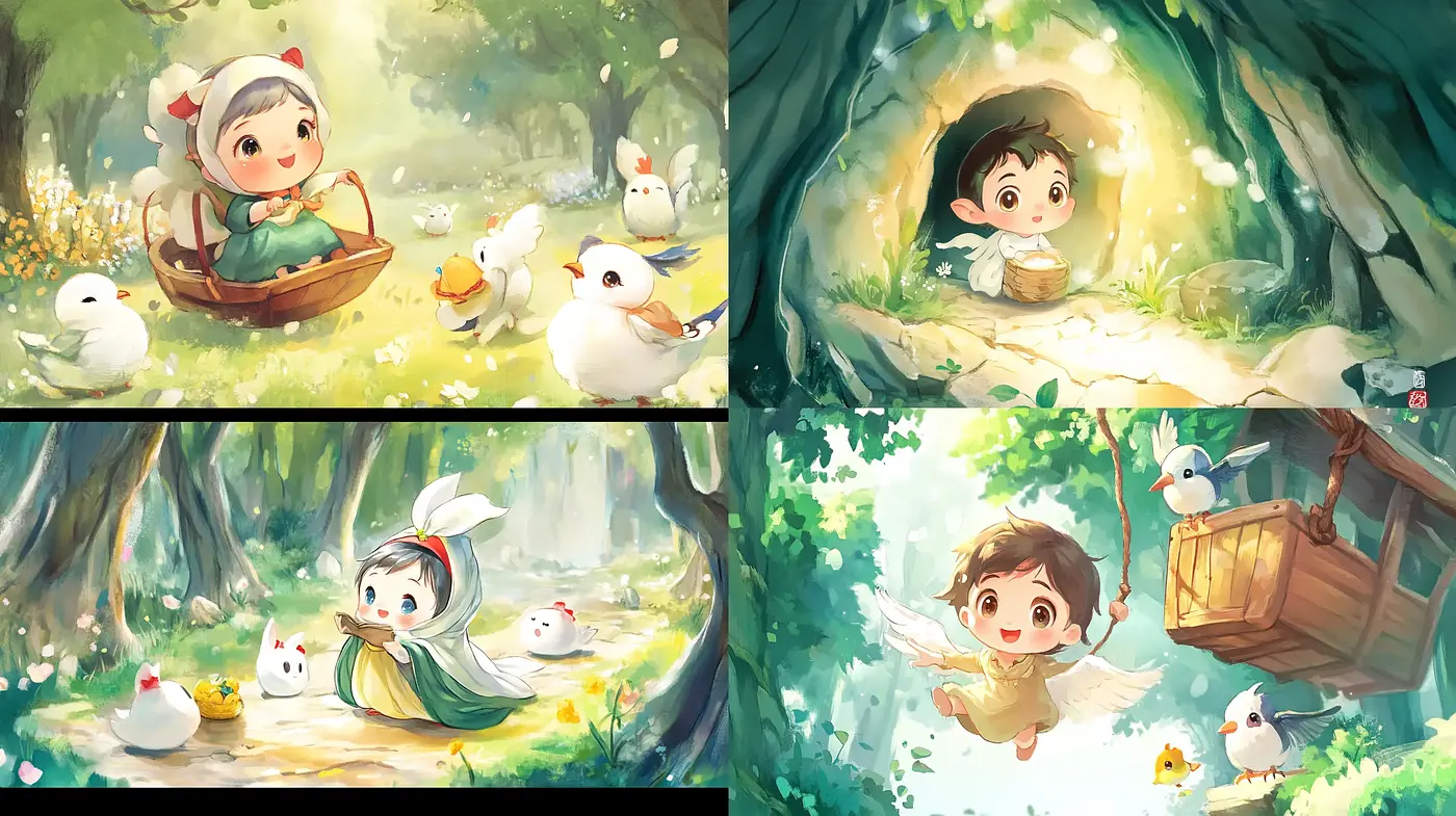 Enchanted Forest Whimsy: A Soft-Hued Illustrative Dream - Midjourney sref style