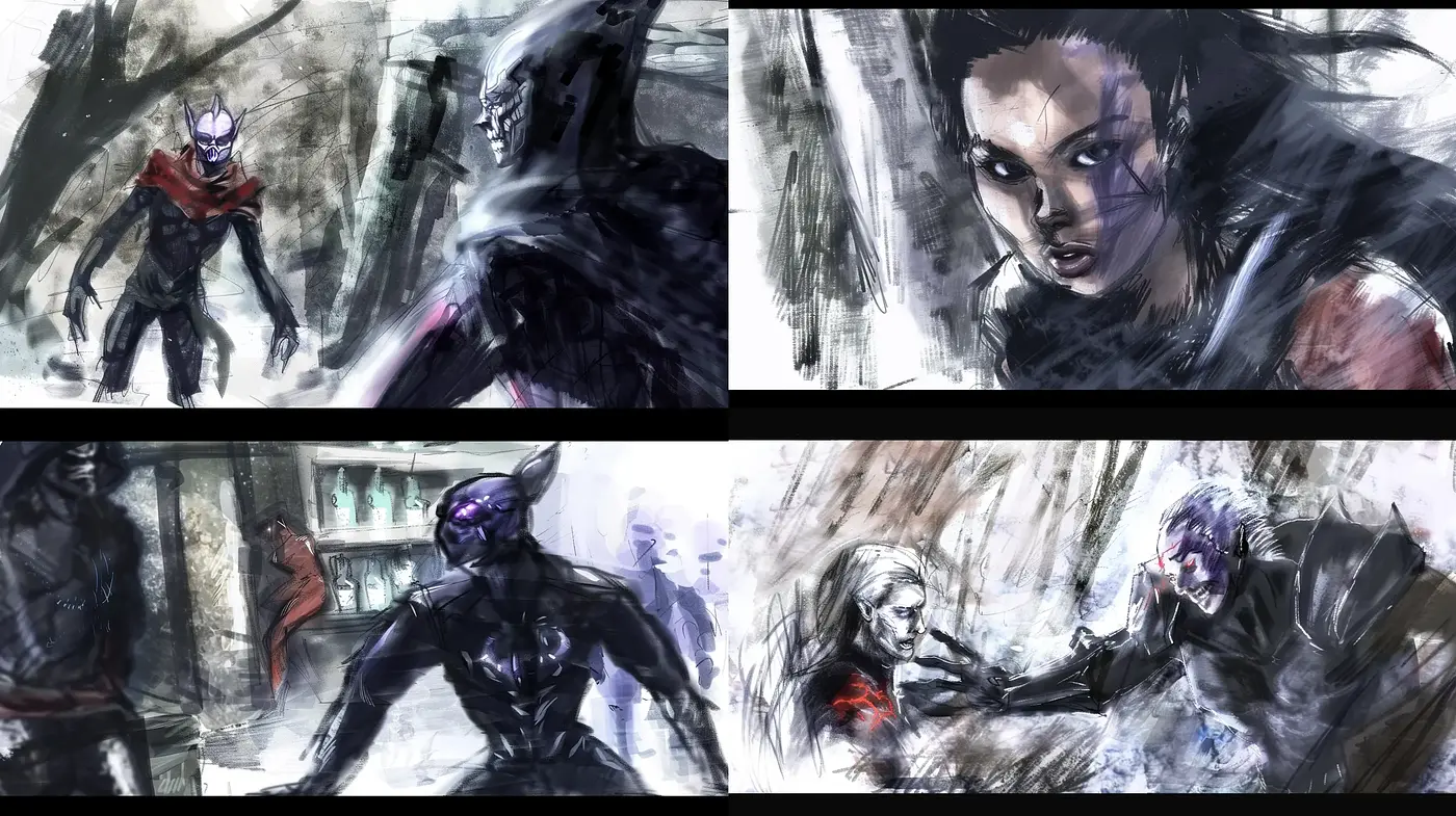 Ethereal Brushstrokes of Dark Fantasy - Midjourney sref style
