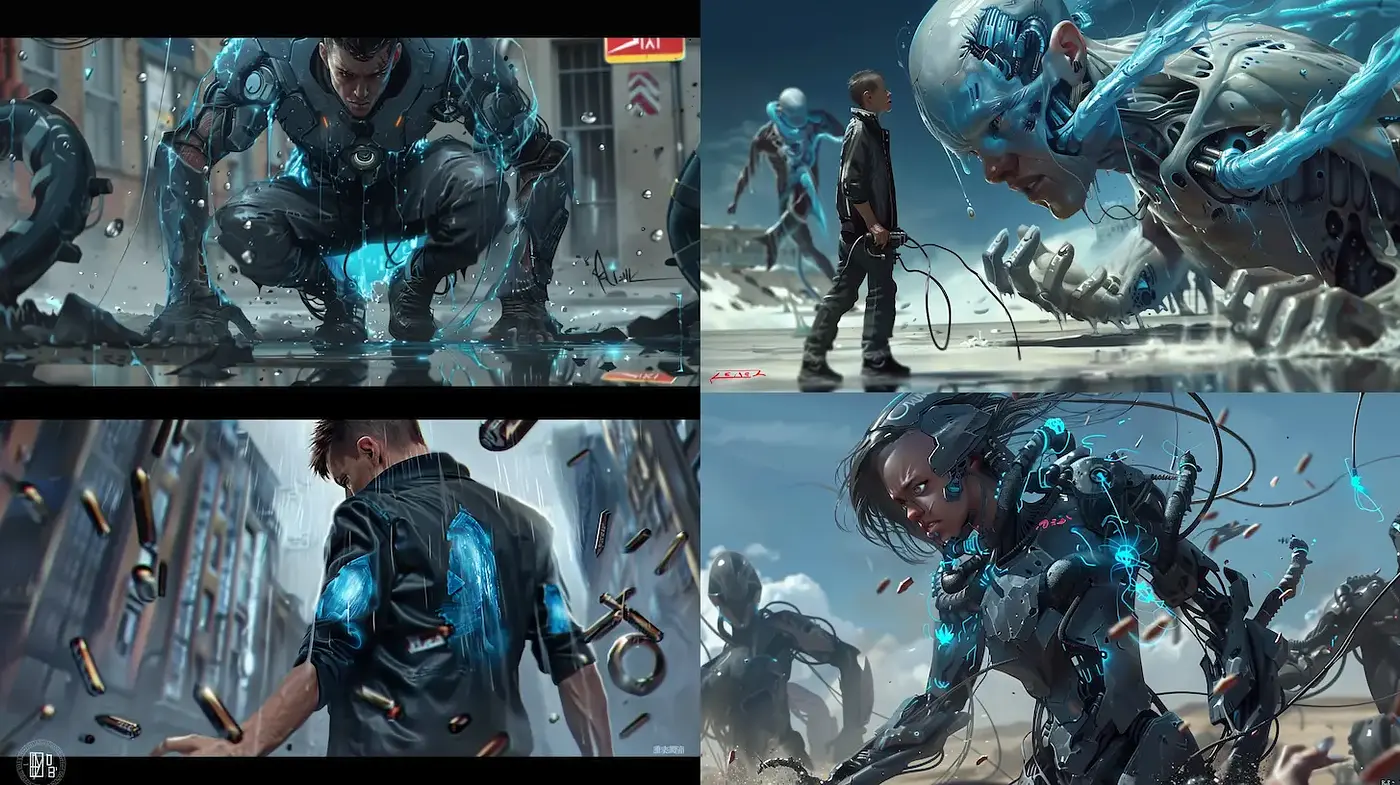 Futuristic Cybernetic Realism with Neon Accents - Midjourney sref style