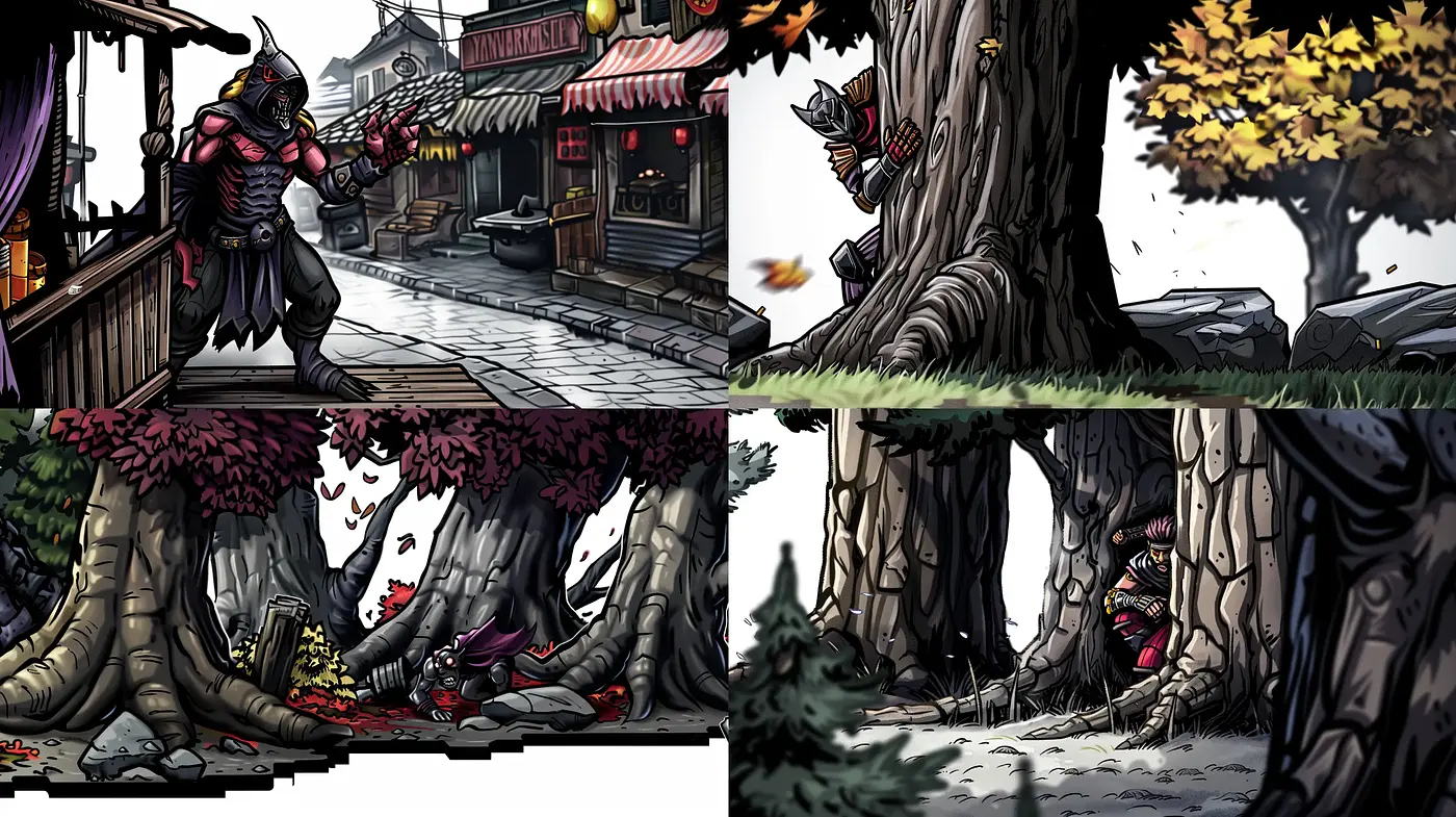 Graphical Novel Elegance with a Fantasy-Horror Twist - Midjourney sref style