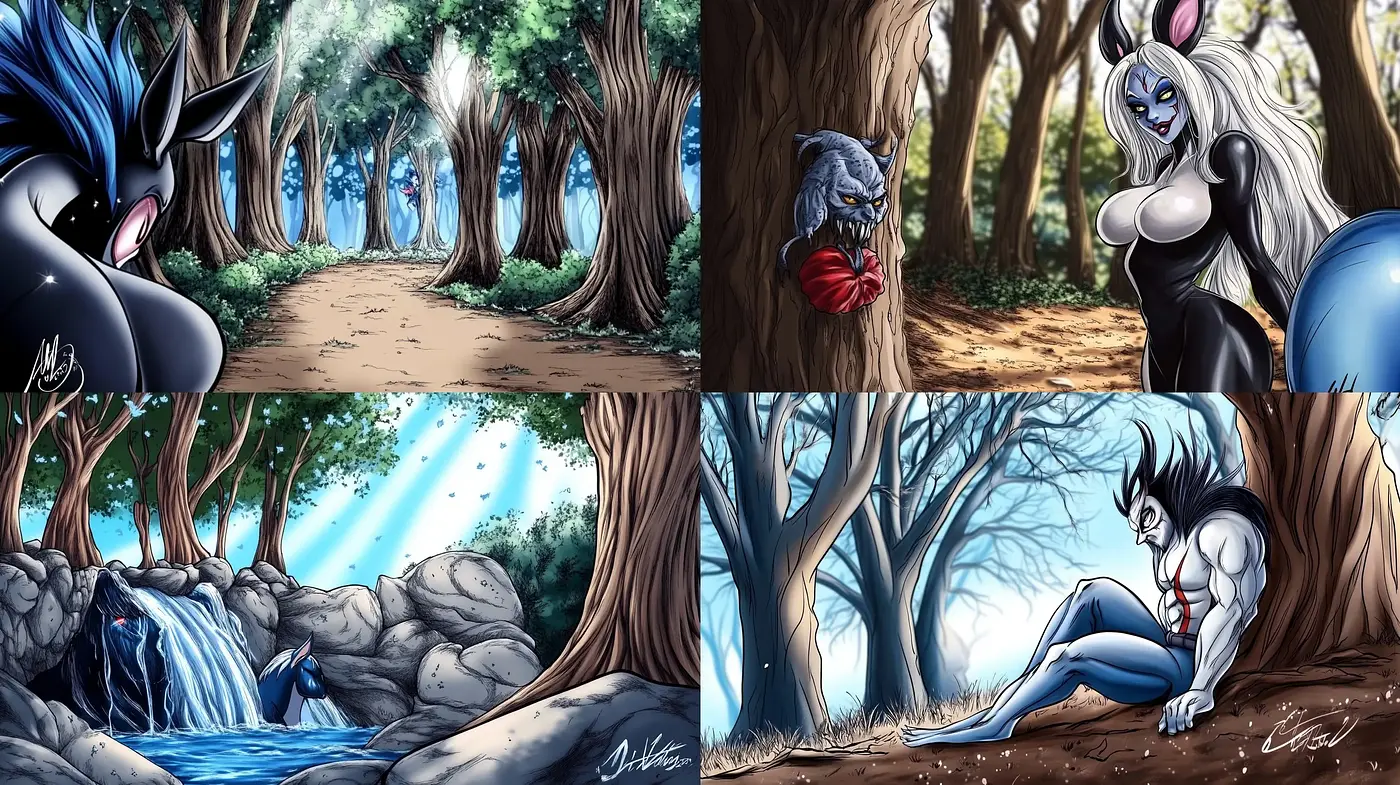Ethereal Woodland Emanations in Lustrous Digital Paint - Midjourney sref style