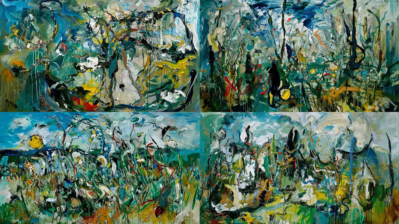Energetic Brushwork and Vivid Abstraction - Midjourney sref style