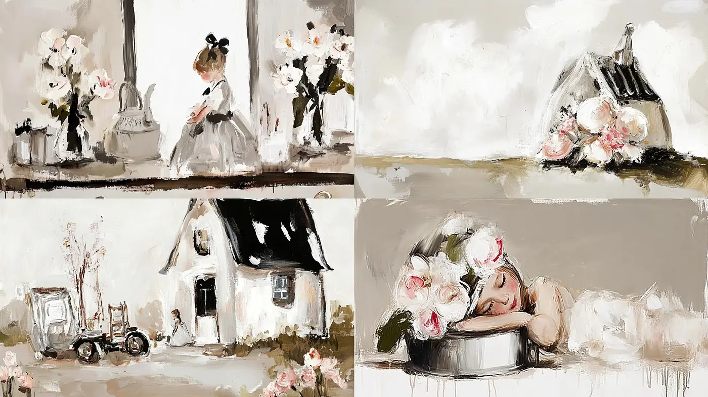 Impressionistic Reverie in Monochromatic Earth Tones - Midjourney sref style
