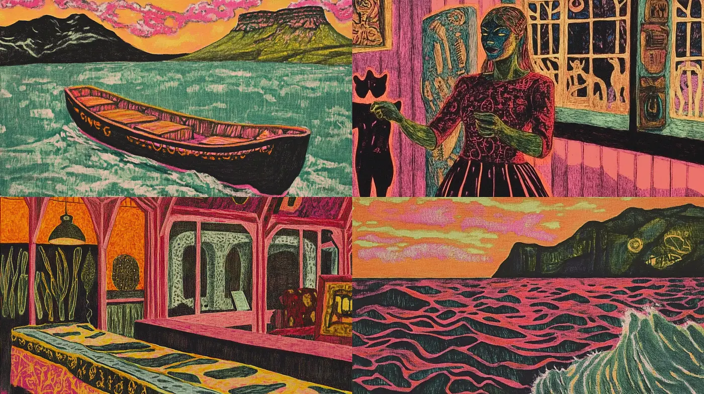 Vibrant Expressionist Dreamscape Fusion - Midjourney sref style