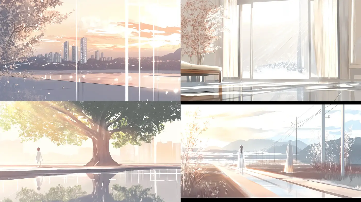 Luminescent Dawn and Dusk: A Study in Pastel and Light - Midjourney sref style