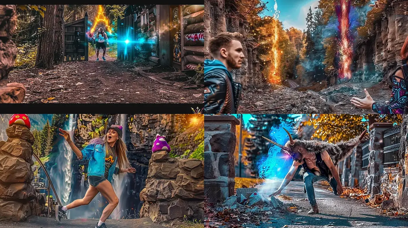 Dynamic Fantasy Aesthetic with Vibrant Magical Elements and Natural Landscapes - Midjourney sref style