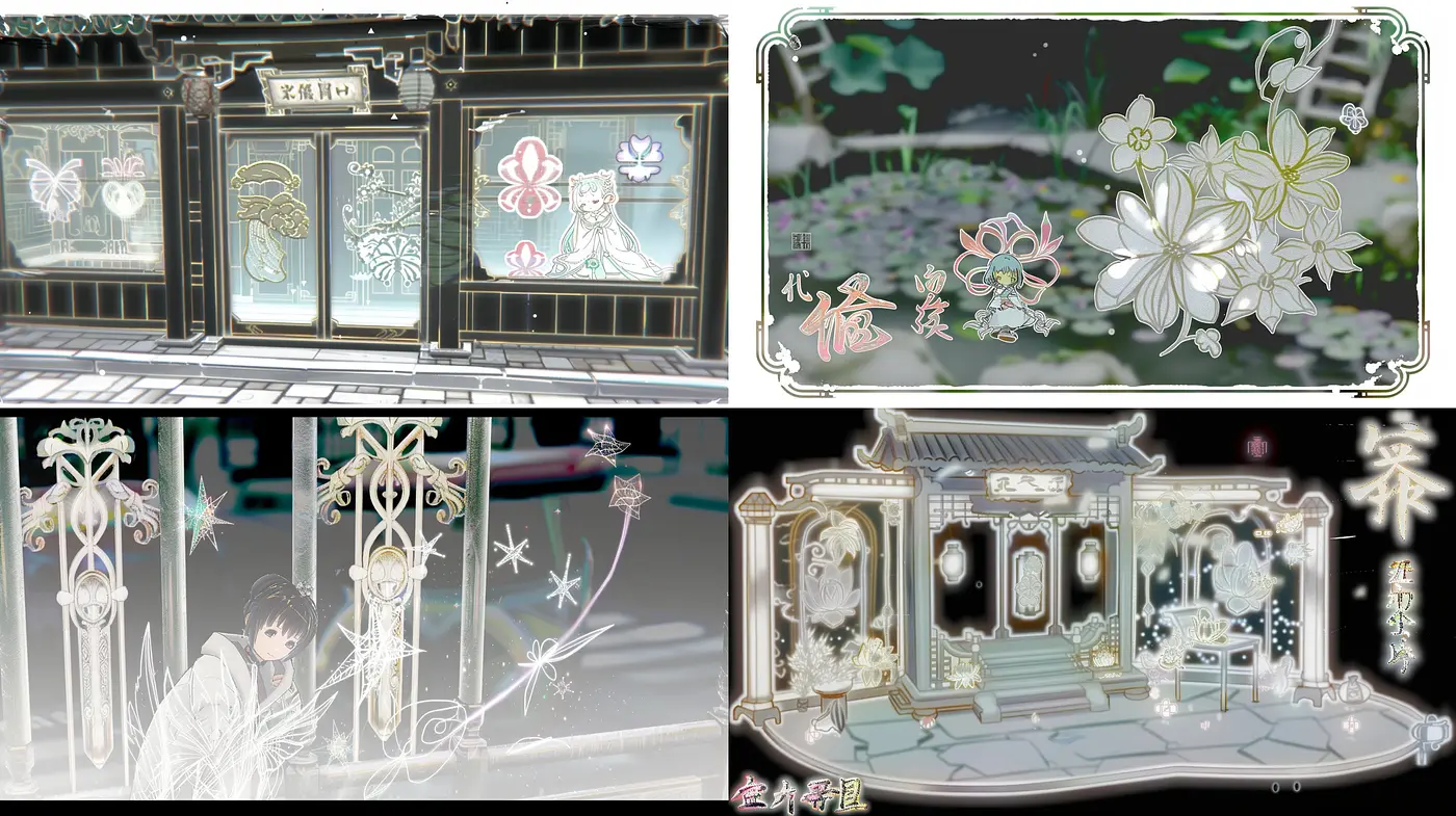 Ethereal Luminescence: A Fusion of Eastern Aesthetics with Dazzling Art Nouveau Elements - Midjourney sref style
