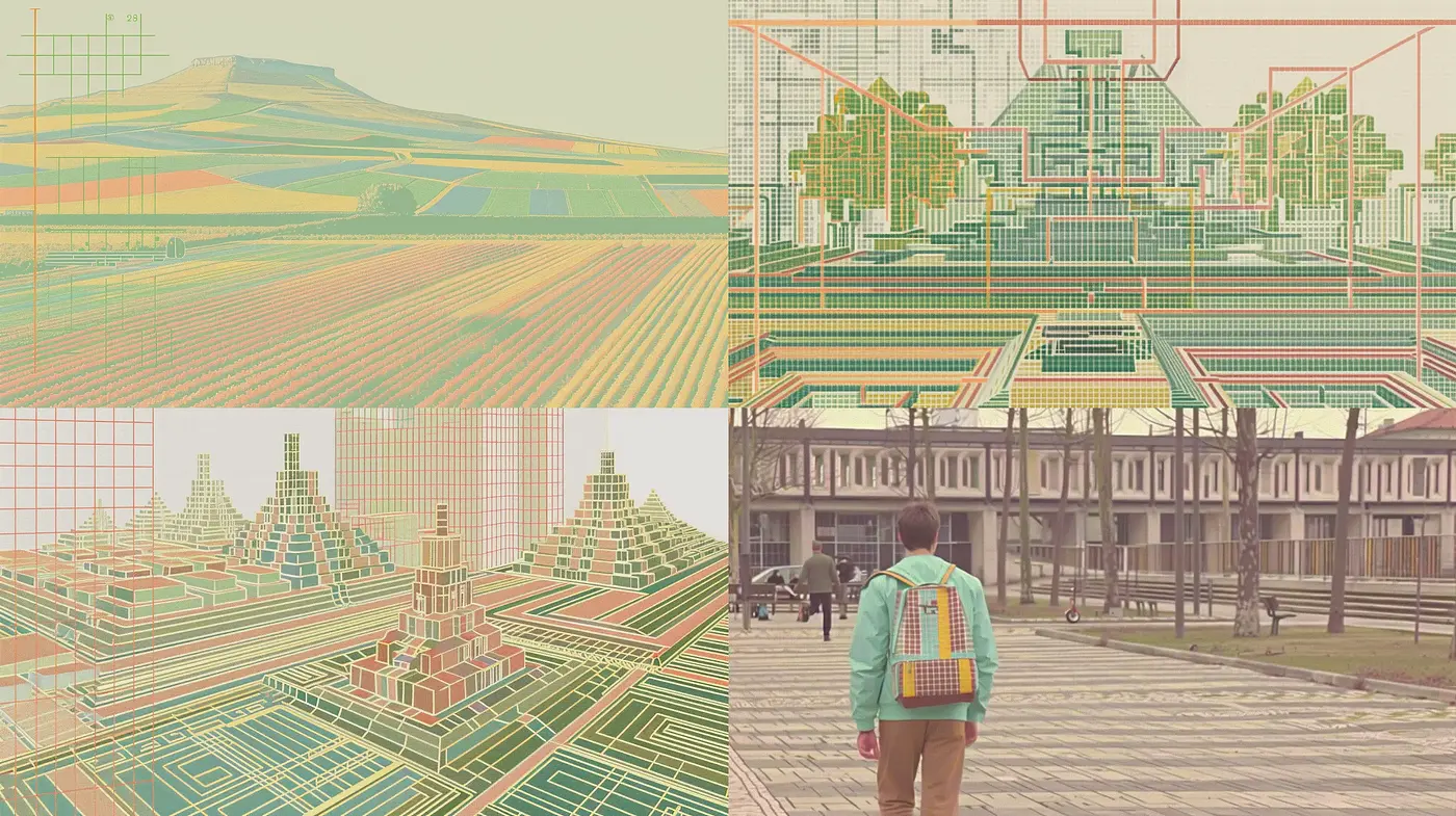 Soft Hued Retro-Futuristic Dreamscape - Midjourney sref style