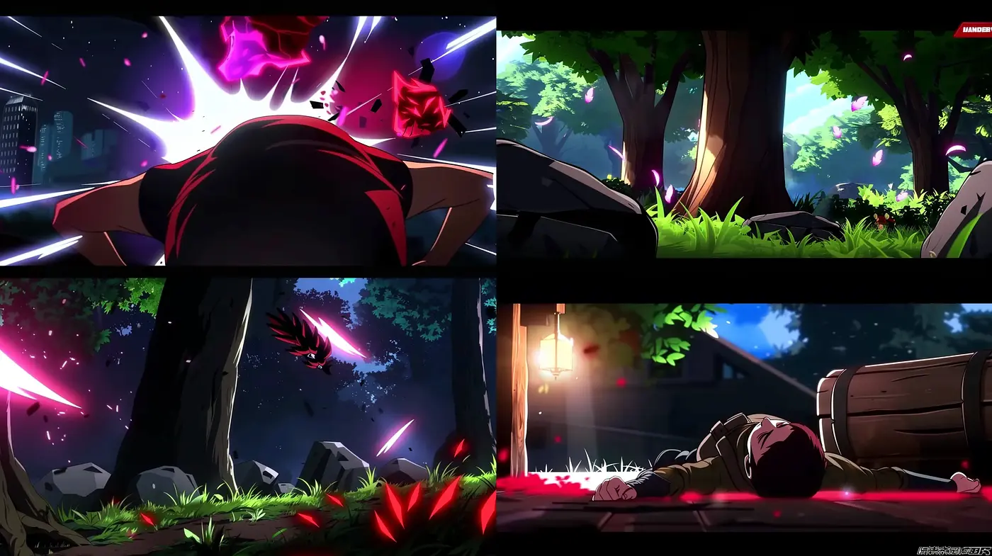 Intense and Dynamic Anime-Inspired Visual Narratives - Midjourney sref style