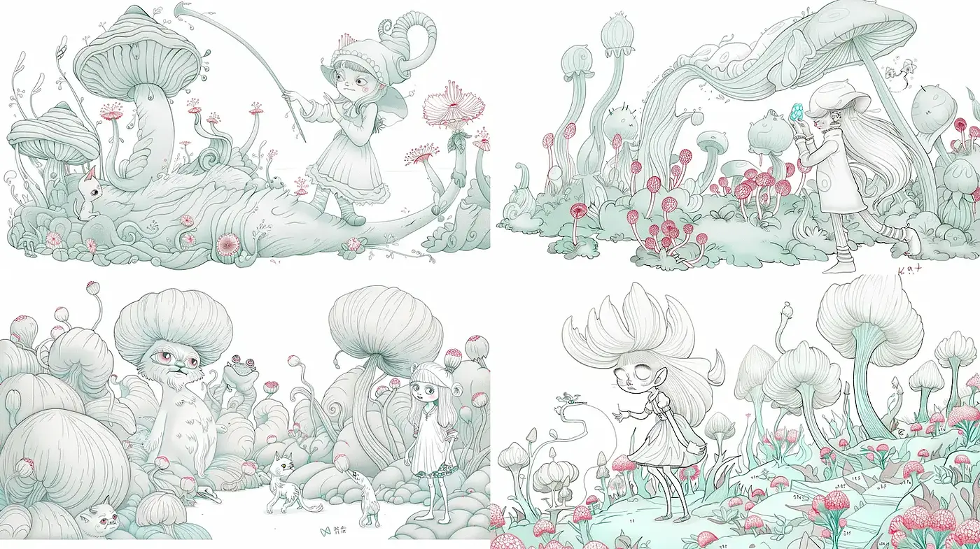 Whimsical and Ethereal Fantasy with Soft Pastel Tones - Midjourney sref style