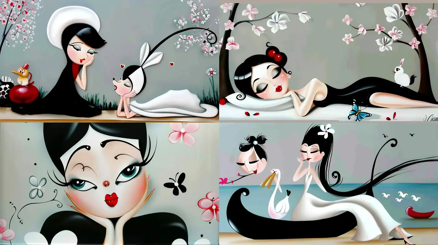 Whimsical Storybook Elegance with a Modern Graphic Novel Twist - Midjourney sref style