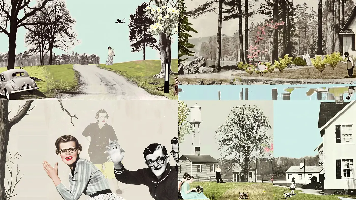Retro-Revival Collage Essence with Pastel Undertones - Midjourney sref style