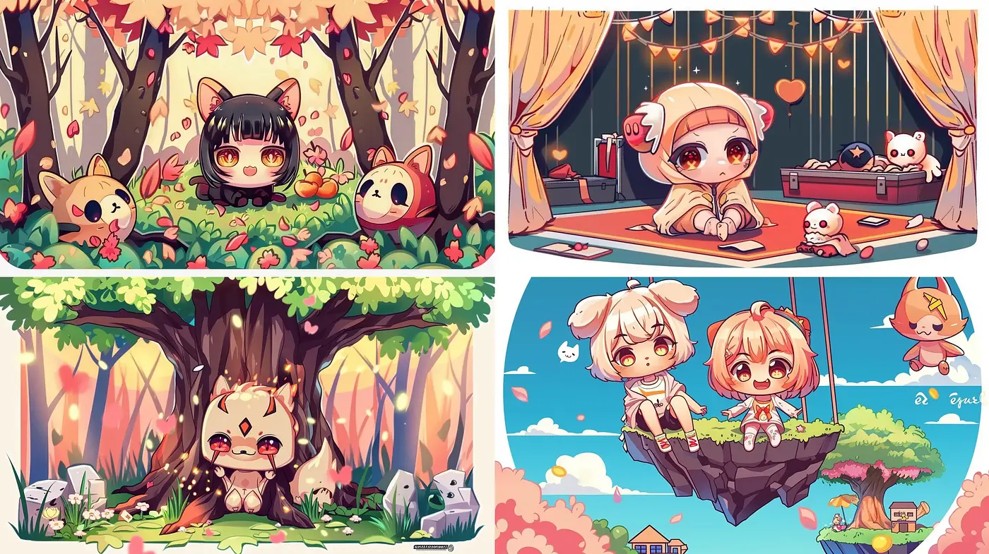 Whimsical Anime-Inspired Pastel Dreamscapes - Midjourney sref style