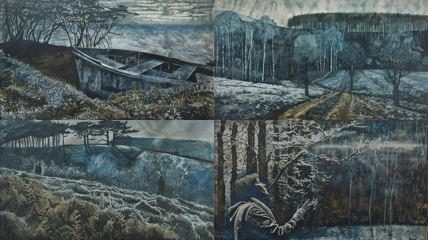 Mystical Frost-Edged Landscapes with a Surreal, Ethereal Ambience - Midjourney sref style