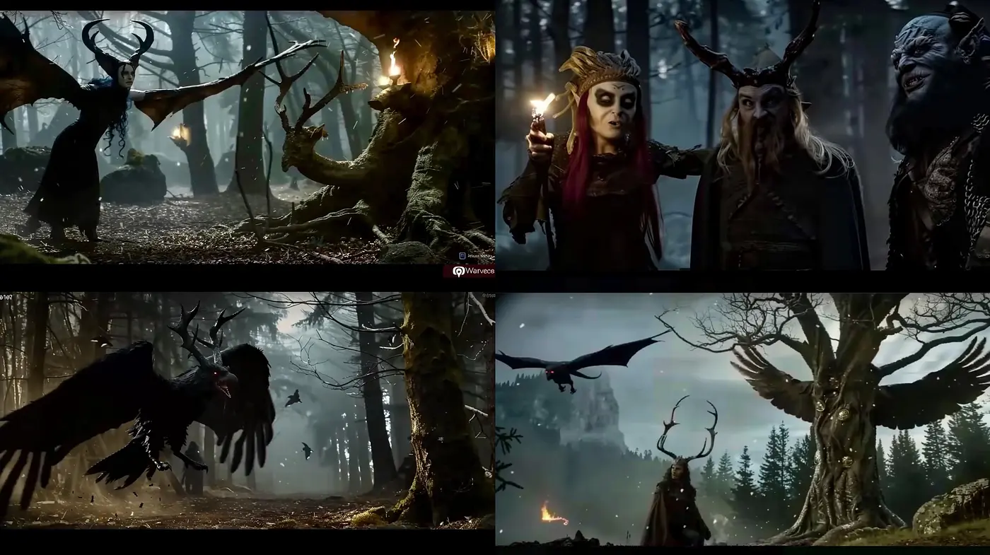 Enchanted Forest Cinematic Tales: A Homogeneous Study in Mythological Styles - Midjourney sref style