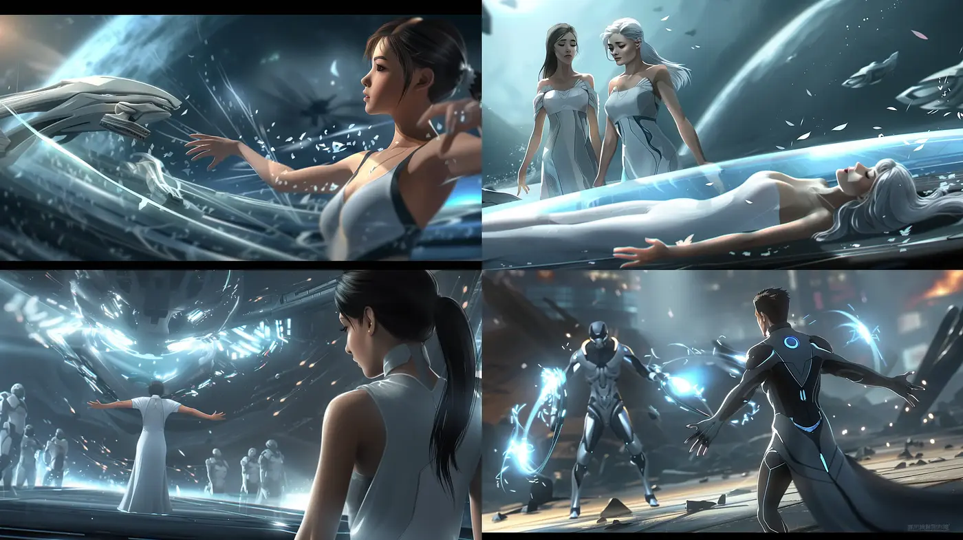 Futuristic Serenity: An Ethereal Digital Odyssey - Midjourney sref style