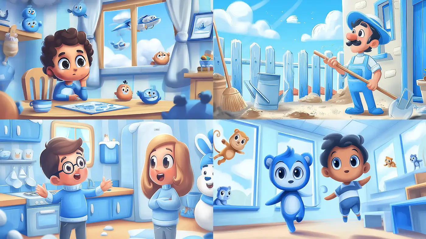 Playful and Whimsical Cartoon Style with Soft Textures and Bright Hues - Midjourney sref style