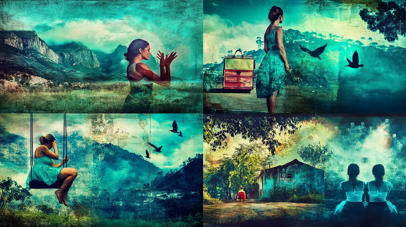 Ethereal Dreamscapes with Turquoise Infusion - Midjourney sref style