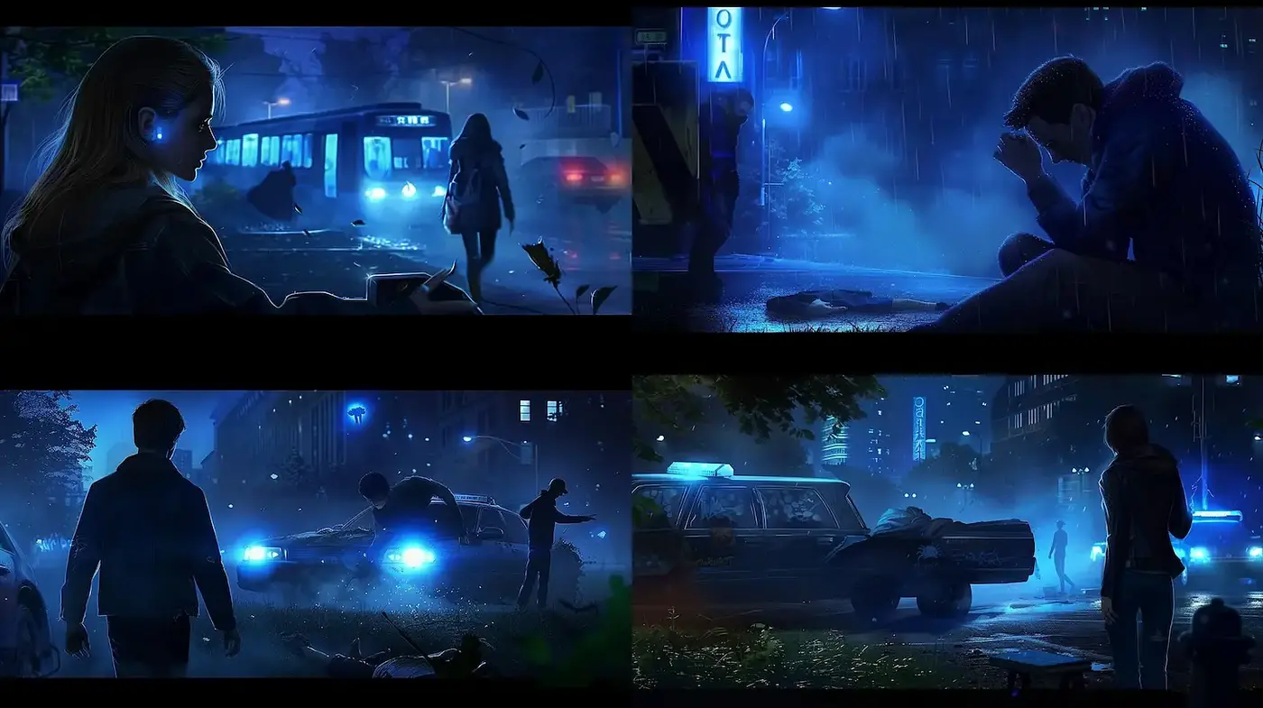 Atmospheric Cyberpunk Urban Scenes with a Nostalgic Touch - Midjourney sref style