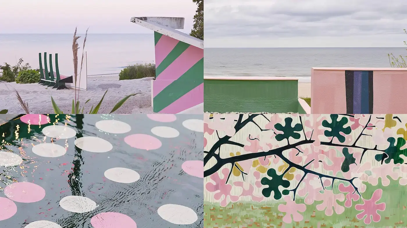 Whimsical Coastal Abstraction with Pastel Influences - Midjourney sref style