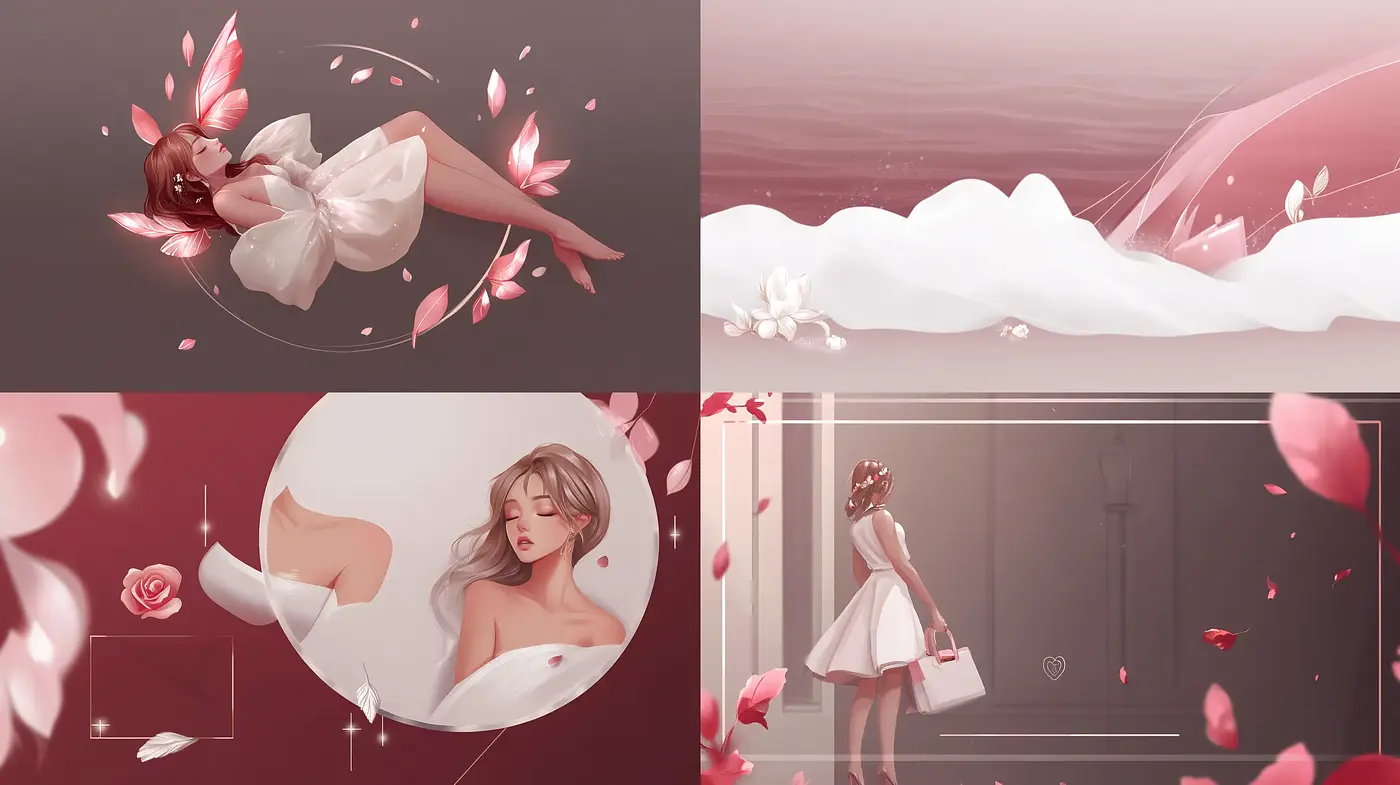 Rosy Reverie: A Dreamlike Embrace of Pinks and Pastel Elegance - Midjourney sref style