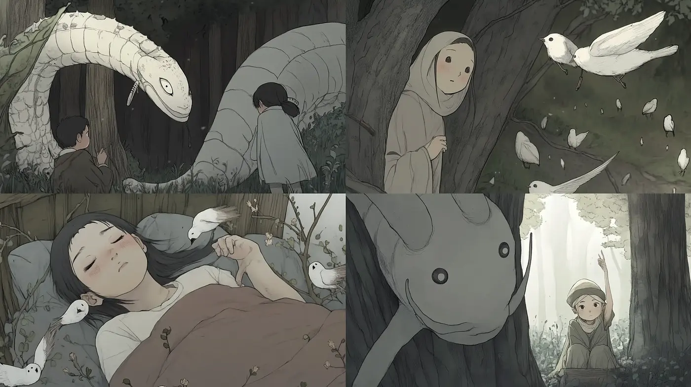 Ethereal Serenity in Anime-Influenced Pastel Illustrations - Midjourney sref style