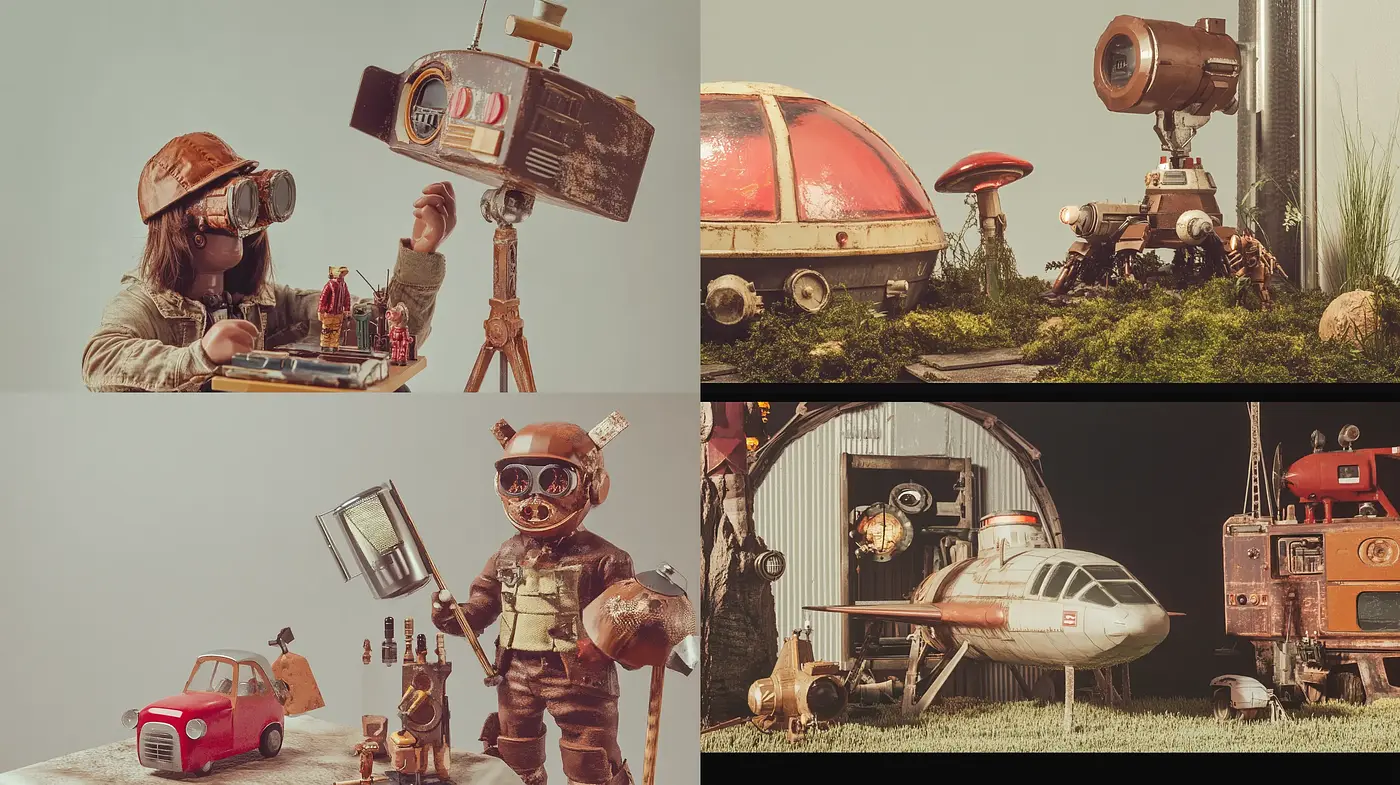 Retro-Futuristic Exploration in Sepia Tones - Midjourney sref style