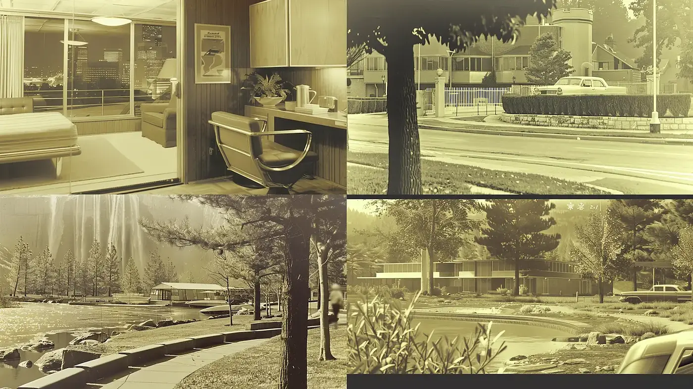 An Exploration of Mid-Century Modern Aesthetics with a Muted Luminosity - Midjourney sref style