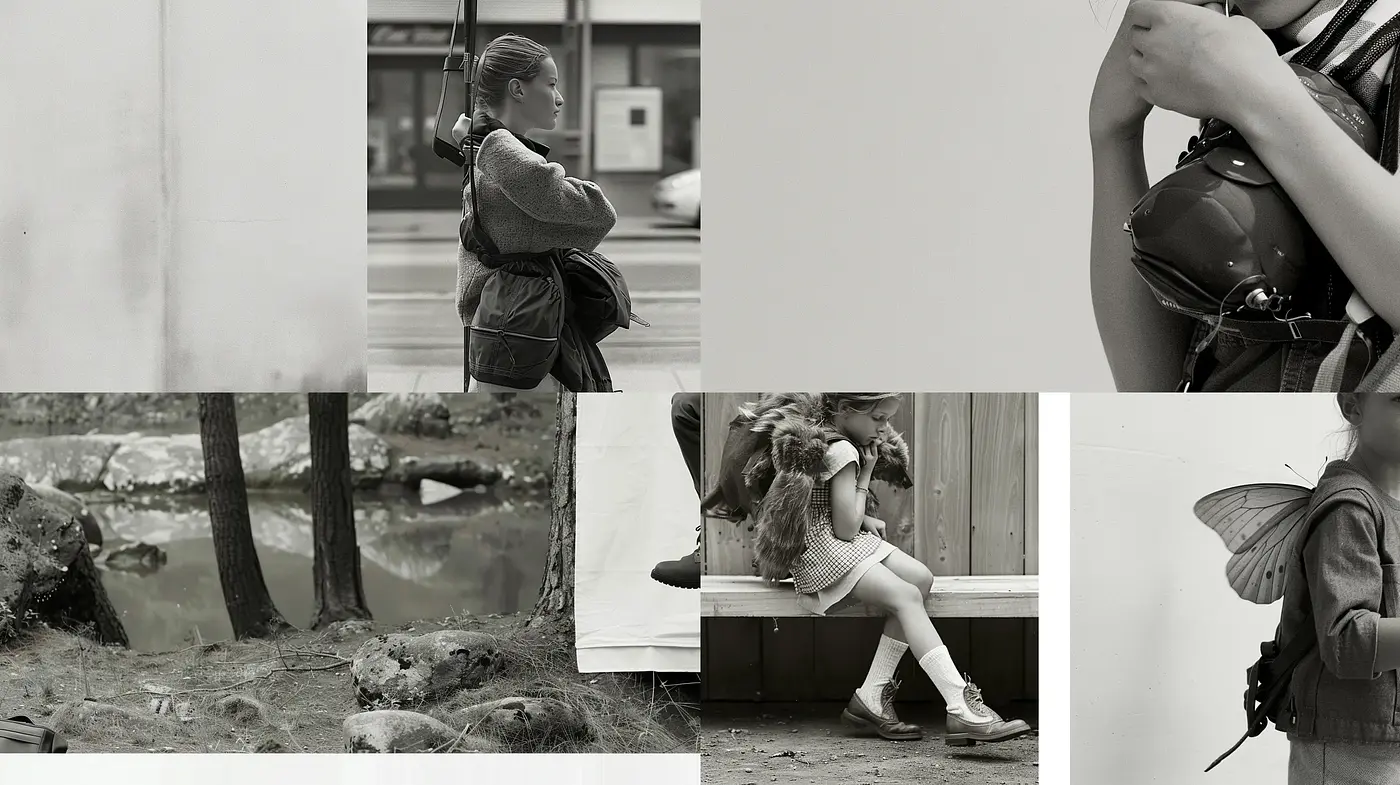 Monochromatic Moods of Contemplation and Connection - Midjourney sref style