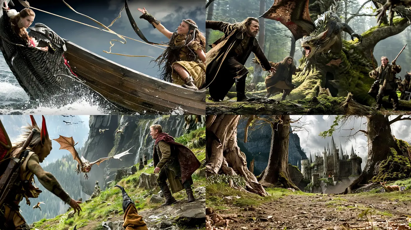 Epic Fantasy Cinematic Expression with Mythical Overtones - Midjourney sref style