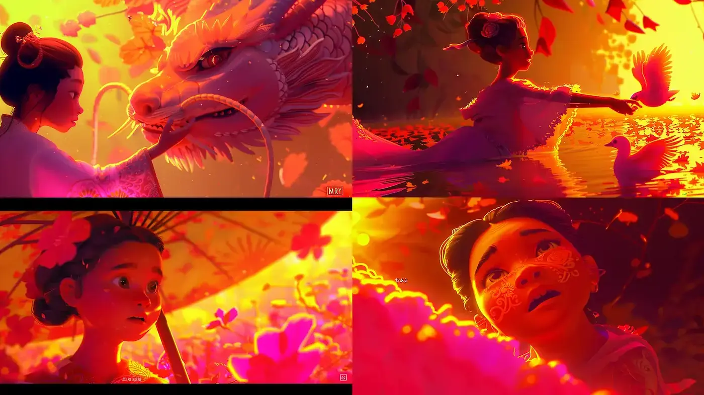Ethereal and Vibrant Fantasy with Cultural Influences - Midjourney sref style