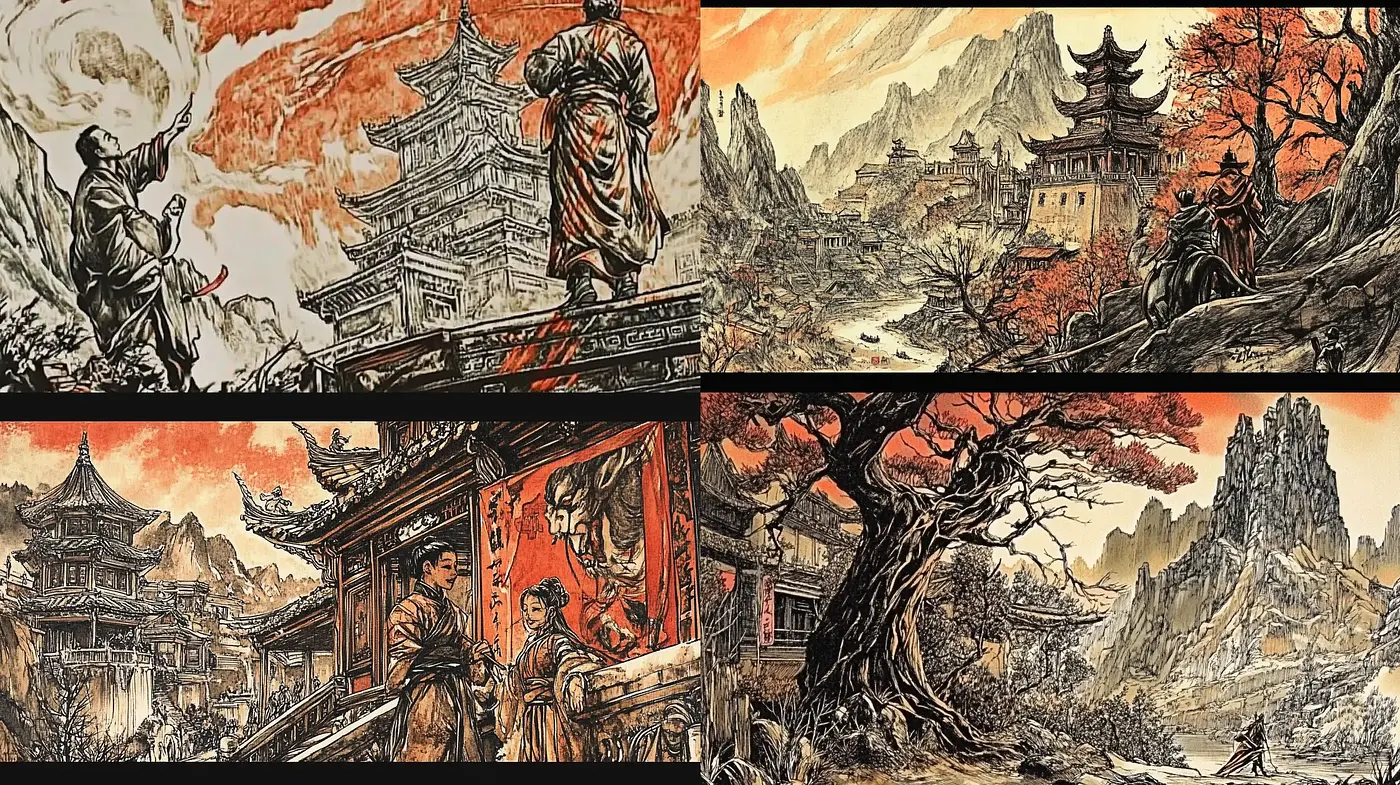 Ethereal Ink Wash Harmony: A Fusion of Traditional East Asian Artistry in Modern Digital Media - Midjourney sref style