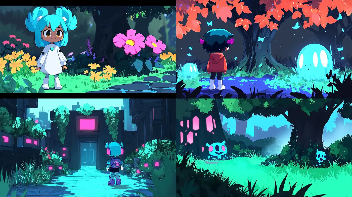 Enchanted Evening Whimsy: A Fantastical Anime-Inspired Landscape Series - Midjourney sref style