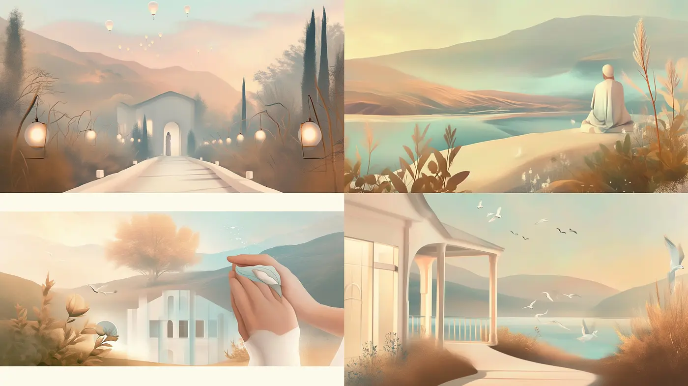 Serene Pastel Dreamscapes Echoing Ethereal Surrealism - Midjourney sref style