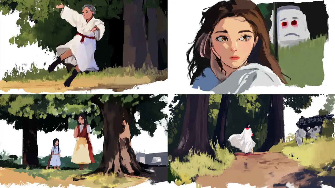 Serene Storybook Illustrations with a Modern Digital Brushwork - Midjourney sref style