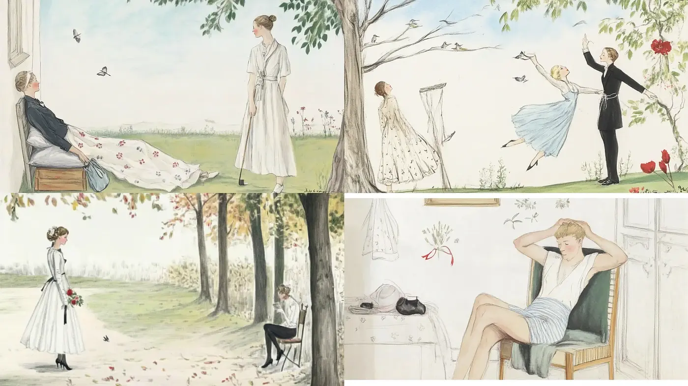 Elegance and Serenity in Pastel Dreamscapes - Midjourney sref style