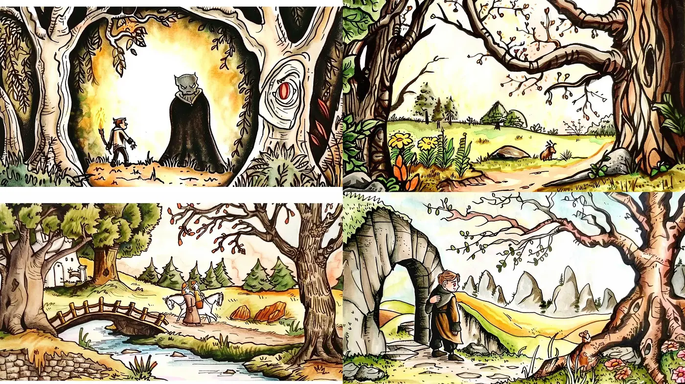 Idyllic Storybook Countrysides with a Whimsical Watercolor Flair - Midjourney sref style